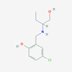 molecular formula C11H16ClNO2 B13310503 4-Chloro-2-{[(1-hydroxybutan-2-yl)amino]methyl}phenol 