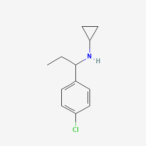 molecular formula C12H16ClN B13310575 N-[1-(4-chlorophenyl)propyl]cyclopropanamine 