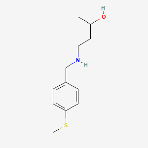 molecular formula C12H19NOS B13310609 4-({[4-(Methylsulfanyl)phenyl]methyl}amino)butan-2-ol 