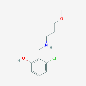 molecular formula C11H16ClNO2 B13310630 3-Chloro-2-{[(3-methoxypropyl)amino]methyl}phenol 