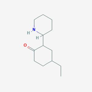 molecular formula C13H23NO B13310634 4-Ethyl-2-(piperidin-2-YL)cyclohexan-1-one 