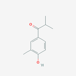 molecular formula C11H14O2 B13310640 1-(4-Hydroxy-3-methylphenyl)-2-methylpropan-1-one CAS No. 73206-57-2