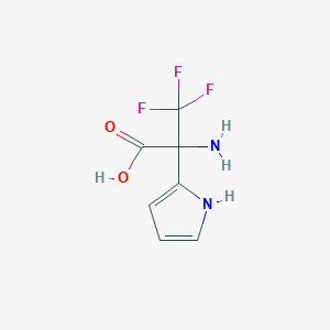 molecular formula C7H7F3N2O2 B13310681 2-amino-3,3,3-trifluoro-2-(1H-pyrrol-2-yl)propanoic acid 