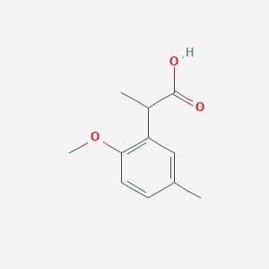 molecular formula C11H14O3 B13310712 2-(2-Methoxy-5-methylphenyl)propanoic acid 