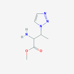 molecular formula C7H12N4O2 B13310765 Methyl 2-amino-3-(1H-1,2,3-triazol-1-yl)butanoate 