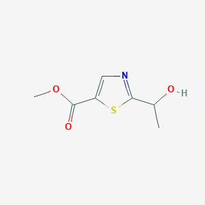 molecular formula C7H9NO3S B13310768 Methyl 2-(1-hydroxyethyl)-1,3-thiazole-5-carboxylate 