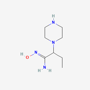 molecular formula C8H18N4O B13310793 N'-Hydroxy-2-(piperazin-1-YL)butanimidamide 