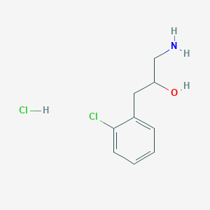 molecular formula C9H13Cl2NO B13310798 1-Amino-3-(2-chlorophenyl)propan-2-ol hydrochloride 