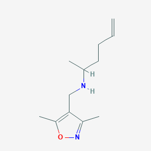 molecular formula C12H20N2O B13310811 [(Dimethyl-1,2-oxazol-4-yl)methyl](hex-5-en-2-yl)amine 