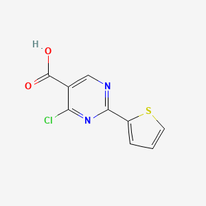 molecular formula C9H5ClN2O2S B13310816 4-Chloro-2-(thiophen-2-YL)pyrimidine-5-carboxylic acid 