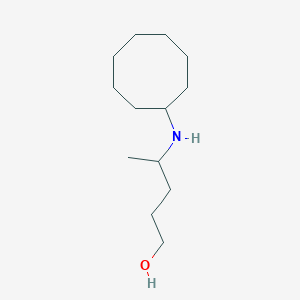 molecular formula C13H27NO B13310824 4-(Cyclooctylamino)pentan-1-ol 