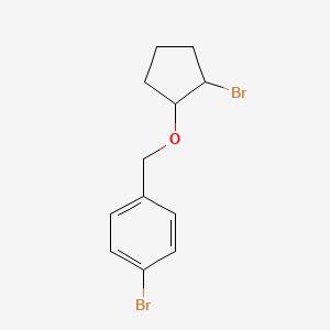 molecular formula C12H14Br2O B13310835 1-Bromo-4-([(2-bromocyclopentyl)oxy]methyl)benzene 