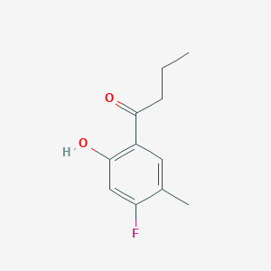 molecular formula C11H13FO2 B13310883 1-(4-Fluoro-2-hydroxy-5-methylphenyl)butan-1-one 