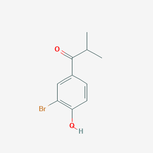 molecular formula C10H11BrO2 B13310907 1-(3-Bromo-4-hydroxyphenyl)-2-methylpropan-1-one 