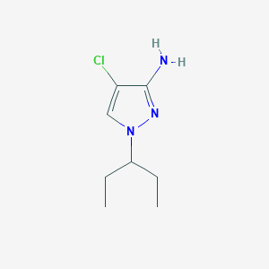 molecular formula C8H14ClN3 B13310923 4-chloro-1-(pentan-3-yl)-1H-pyrazol-3-amine 