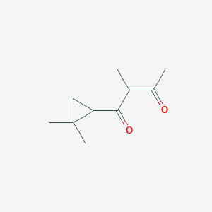 molecular formula C10H16O2 B13310944 1-(2,2-Dimethylcyclopropyl)-2-methylbutane-1,3-dione 