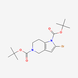 molecular formula C17H25BrN2O4 B13310946 1,5-Di-tert-butyl 2-bromo-1H,4H,5H,6H,7H-pyrrolo[3,2-c]pyridine-1,5-dicarboxylate 