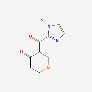 molecular formula C10H12N2O3 B13310980 3-(1-Methyl-1H-imidazole-2-carbonyl)oxan-4-one 