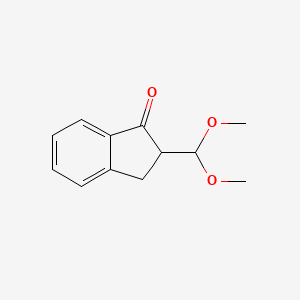 molecular formula C12H14O3 B13311008 2-(Dimethoxymethyl)-2,3-dihydro-1H-inden-1-one 