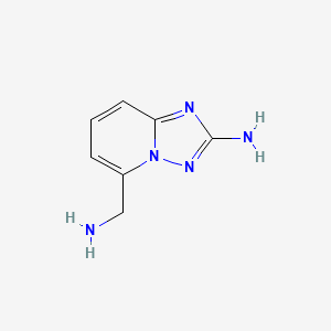 molecular formula C7H9N5 B13311014 5-(Aminomethyl)-[1,2,4]triazolo[1,5-A]pyridin-2-amine 