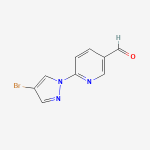 molecular formula C9H6BrN3O B13311018 6-(4-Bromo-1H-pyrazol-1-YL)pyridine-3-carbaldehyde 