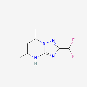 molecular formula C8H12F2N4 B13311031 2-(Difluoromethyl)-5,7-dimethyl-4H,5H,6H,7H-[1,2,4]triazolo[1,5-a]pyrimidine 