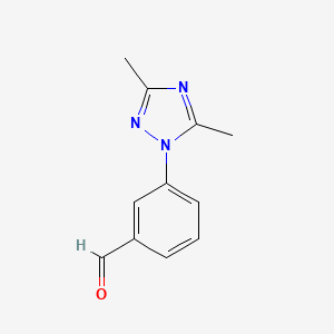 molecular formula C11H11N3O B13311036 3-(Dimethyl-1H-1,2,4-triazol-1-YL)benzaldehyde 