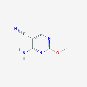 molecular formula C6H6N4O B1331104 4-Amino-2-methoxypyrimidine-5-carbonitrile CAS No. 6964-55-2