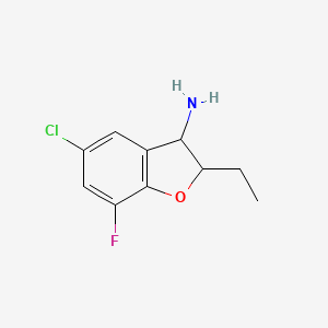 5-Chloro-2-ethyl-7-fluoro-2,3-dihydro-1-benzofuran-3-amine