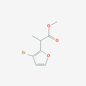 molecular formula C8H9BrO3 B13311046 Methyl 2-(3-bromofuran-2-yl)propanoate 