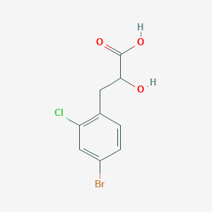 molecular formula C9H8BrClO3 B13311062 3-(4-Bromo-2-chlorophenyl)-2-hydroxypropanoic acid 