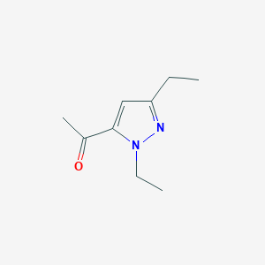 molecular formula C9H14N2O B13311077 1-(1,3-Diethyl-1H-pyrazol-5-YL)ethan-1-one 