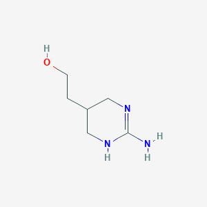 molecular formula C6H13N3O B13311092 2-(2-Amino-1,4,5,6-tetrahydropyrimidin-5-yl)ethan-1-ol 