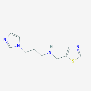 molecular formula C10H14N4S B13311122 [3-(1H-Imidazol-1-yl)propyl](1,3-thiazol-5-ylmethyl)amine 