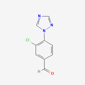 molecular formula C9H6ClN3O B13311134 3-Chloro-4-(1h-1,2,4-triazol-1-yl)benzaldehyde 