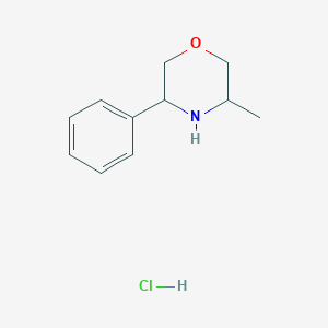 molecular formula C11H16ClNO B13311158 3-Methyl-5-phenylmorpholine hydrochloride 