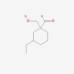 3-Ethyl-1-(hydroxymethyl)cyclohexane-1-carbaldehyde