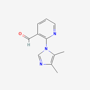 molecular formula C11H11N3O B13311245 2-(4,5-Dimethyl-1H-imidazol-1-yl)pyridine-3-carbaldehyde 