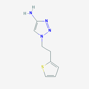 molecular formula C8H10N4S B13311281 1-[2-(Thiophen-2-YL)ethyl]-1H-1,2,3-triazol-4-amine 