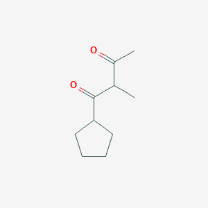 molecular formula C10H16O2 B13311297 1-Cyclopentyl-2-methylbutane-1,3-dione 