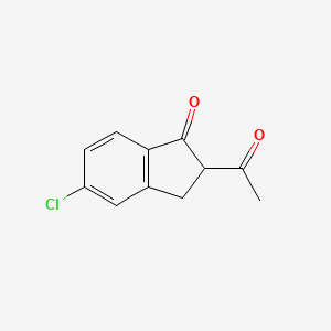 molecular formula C11H9ClO2 B13311298 2-acetyl-5-chloro-2,3-dihydro-1H-inden-1-one 