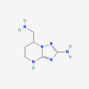 molecular formula C6H12N6 B13311305 7-(Aminomethyl)-4H,5H,6H,7H-[1,2,4]triazolo[1,5-a]pyrimidin-2-amine 