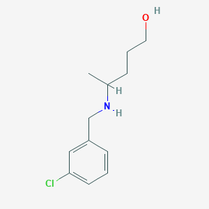 molecular formula C12H18ClNO B13311318 4-{[(3-Chlorophenyl)methyl]amino}pentan-1-ol 