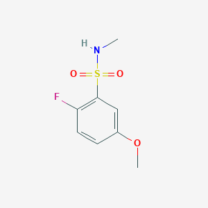 molecular formula C8H10FNO3S B13311333 2-Fluoro-5-methoxy-N-methylbenzene-1-sulfonamide 