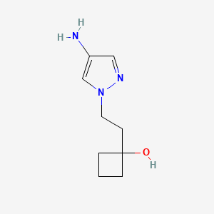 1-[2-(4-Amino-1H-pyrazol-1-yl)ethyl]cyclobutan-1-ol