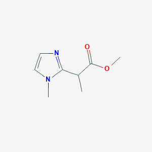 molecular formula C8H12N2O2 B13311342 Methyl 2-(1-methyl-1H-imidazol-2-yl)propanoate 