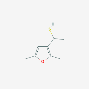 molecular formula C8H12OS B13311349 1-(2,5-Dimethylfuran-3-YL)ethane-1-thiol 