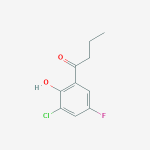 molecular formula C10H10ClFO2 B13311366 1-(3-Chloro-5-fluoro-2-hydroxyphenyl)butan-1-one 