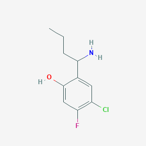 molecular formula C10H13ClFNO B13311367 2-(1-Aminobutyl)-4-chloro-5-fluorophenol 