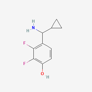 molecular formula C10H11F2NO B13311371 4-[Amino(cyclopropyl)methyl]-2,3-difluorophenol 